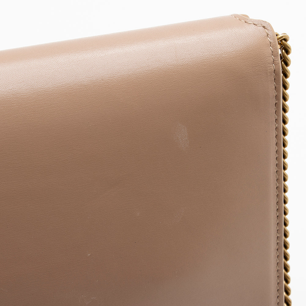 Saint Laurent Smooth Calfskin Monogram Cassandra Shoulder Bag (SHF-14588)