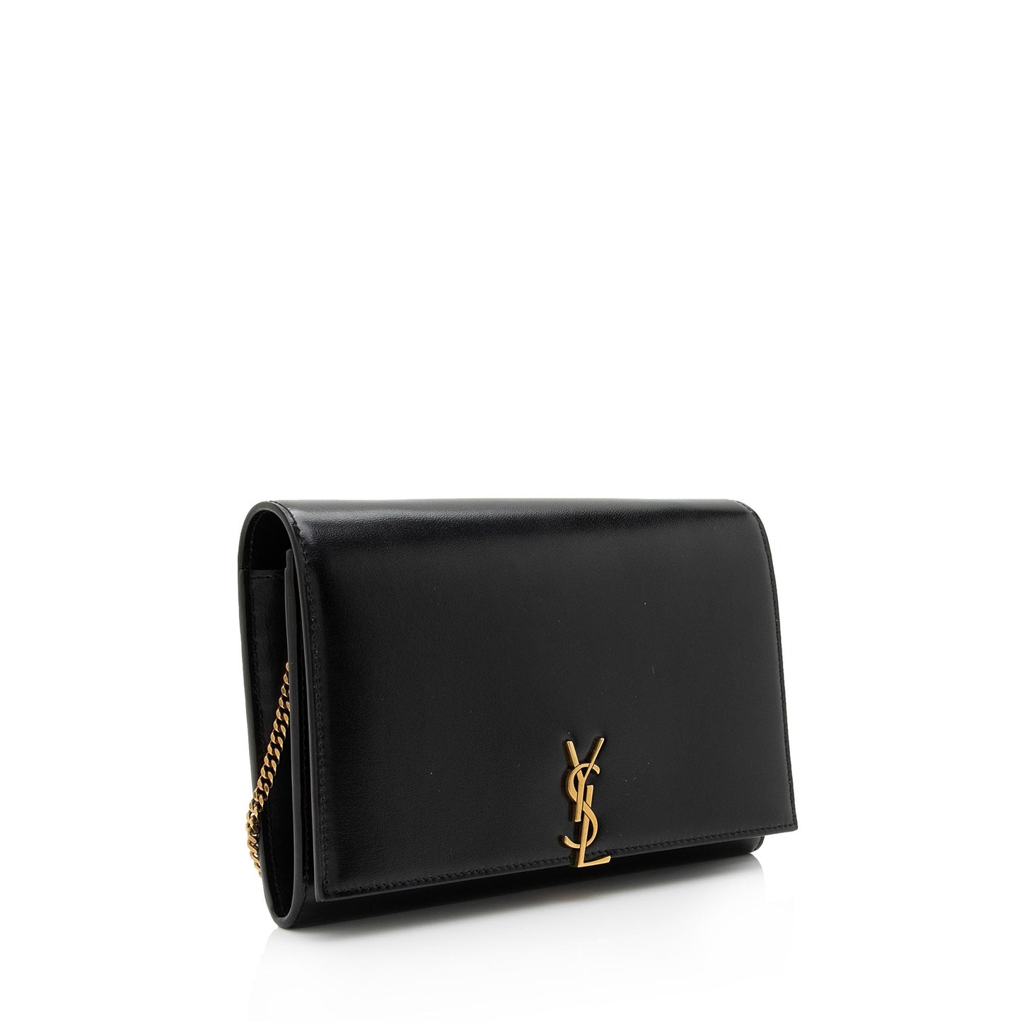 Saint Laurent Smooth Calfskin Monogram Cassandre Chain Wallet (SHF-O6MCNA)