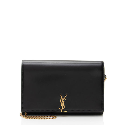 Saint Laurent Smooth Calfskin Monogram Cassandre Chain Wallet (SHF-v1q6uC)