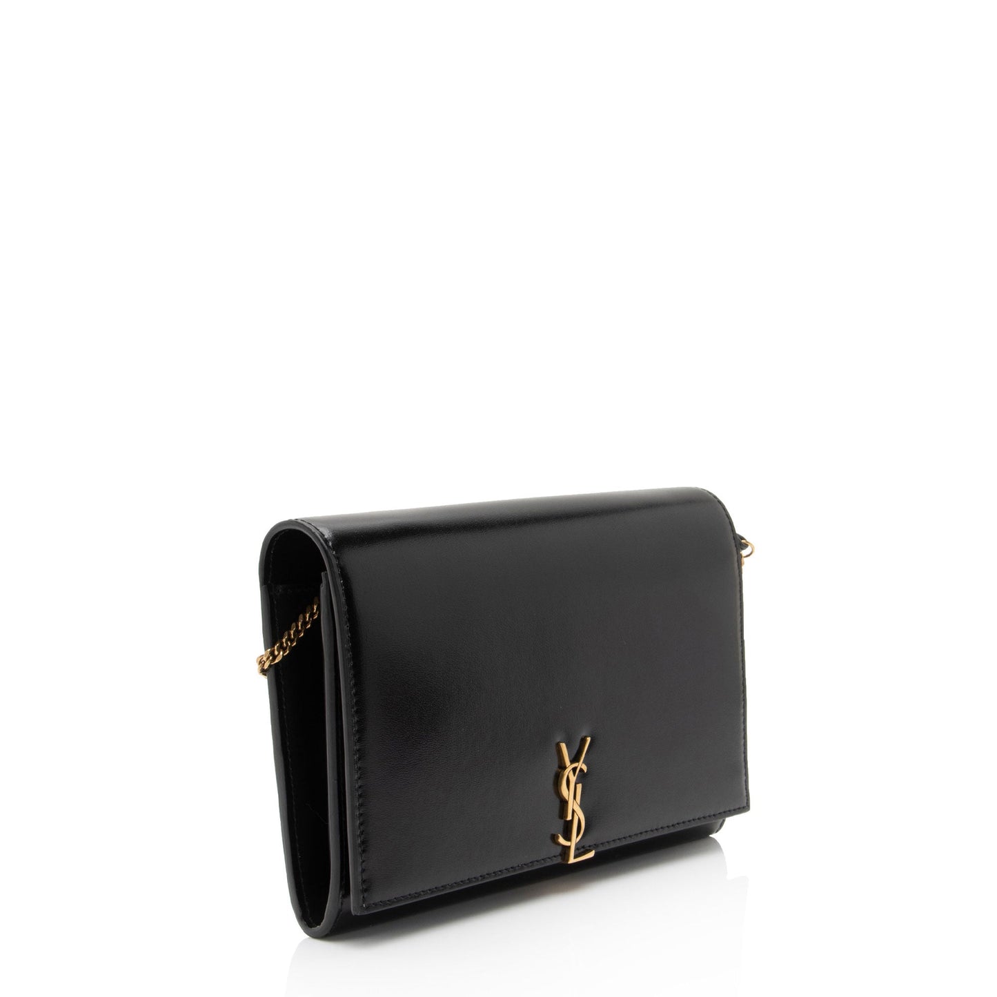 Saint Laurent Smooth Calfskin Monogram Cassandre Chain Wallet (SHF-v1q6uC)