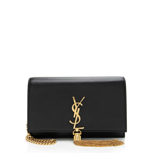 Saint Laurent Smooth Calfskin Monogram Kate Tassel Chain Wallet (SHF-PhIRuS)