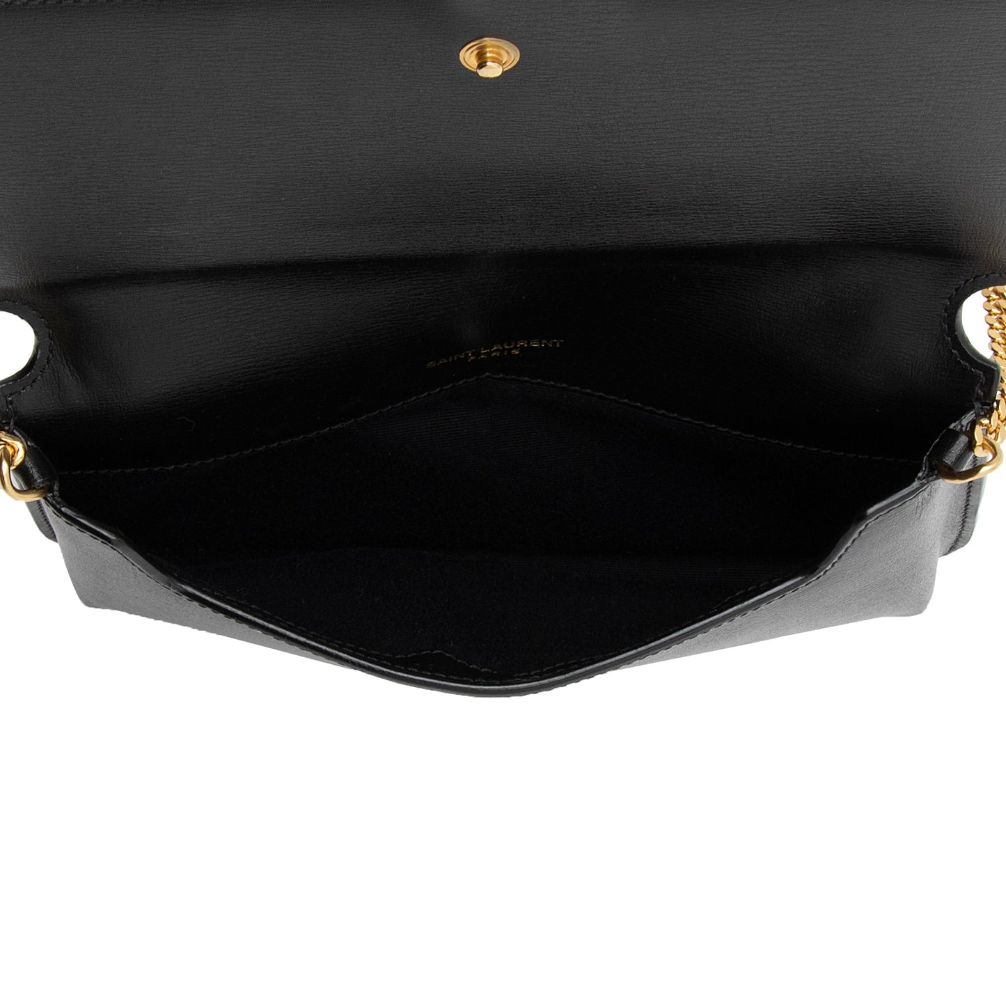Saint Laurent Smooth Calfskin Monogram Phone Holder Shoulder Bag (SHF-A9QRvt)