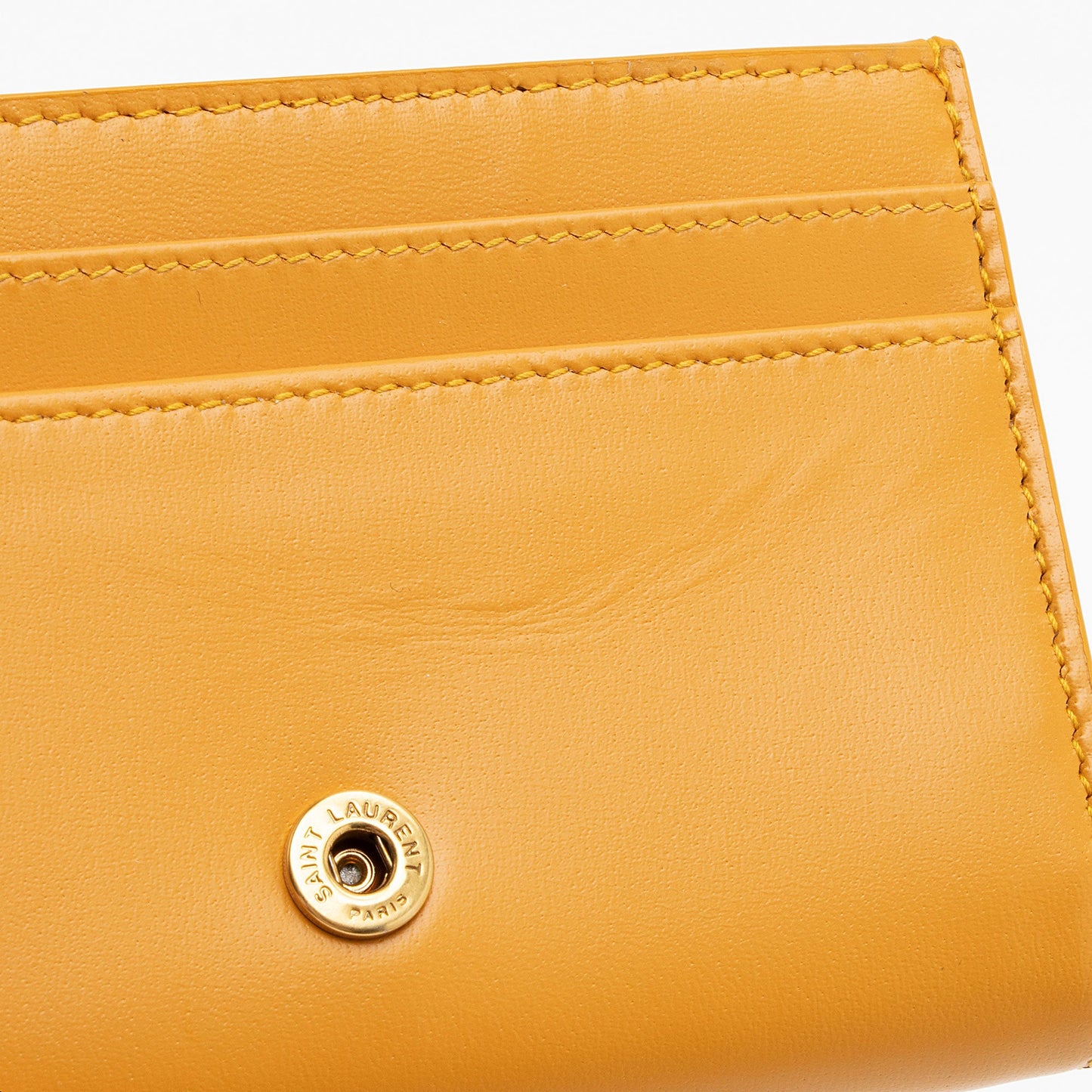 Saint Laurent Smooth Leather Mini Card Wallet on Chain