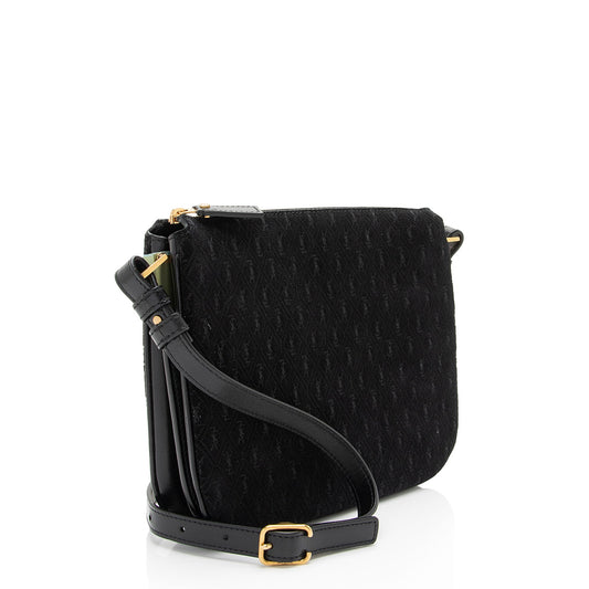 Saint Laurent Suede Monogram King Palm Crossbody