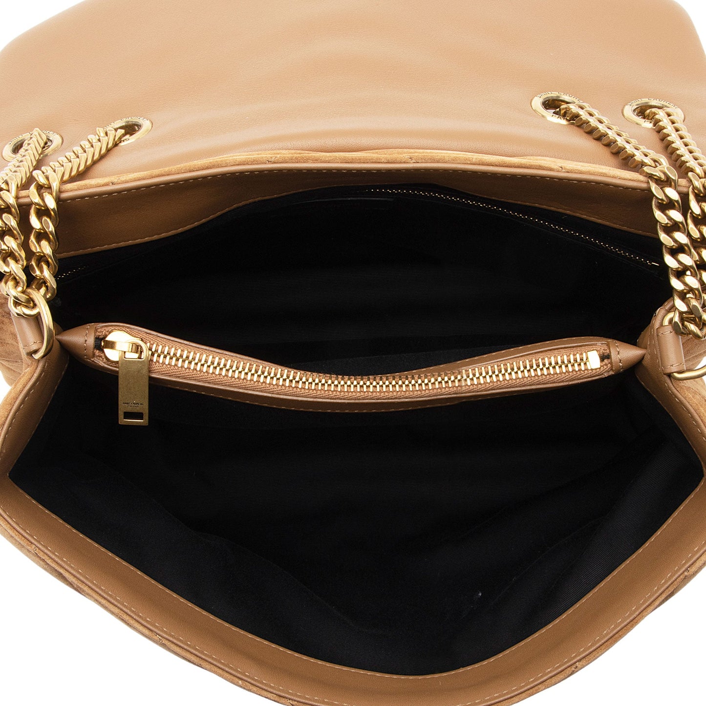 Saint Laurent Suede Monogram LouLou Chain Medium Shoulder Bag