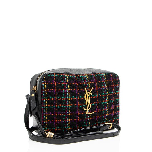 Saint Laurent Tweed Monogram Lou Camera Bag