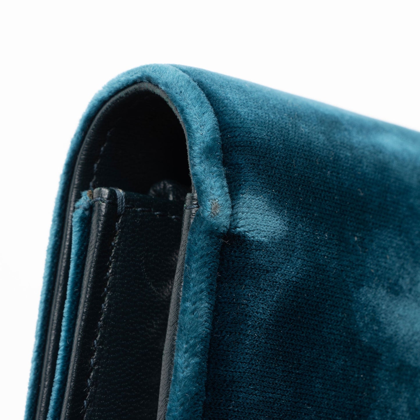 Saint Laurent Velvet Crystal Monogram Kate Tassel Chain Wallet