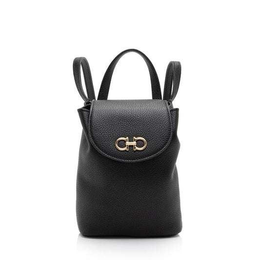 Salvatore Ferragamo Calfskin Gancini Mini Backpack (SHF-51pHFZ)