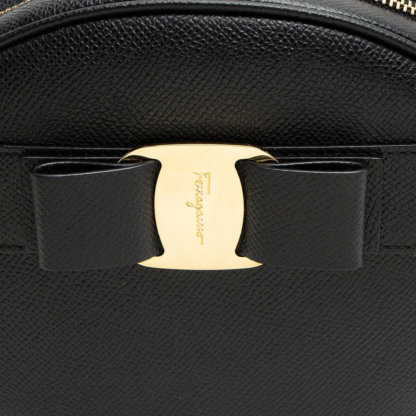 Salvatore Ferragamo Saffiano Vara Round Crossbody