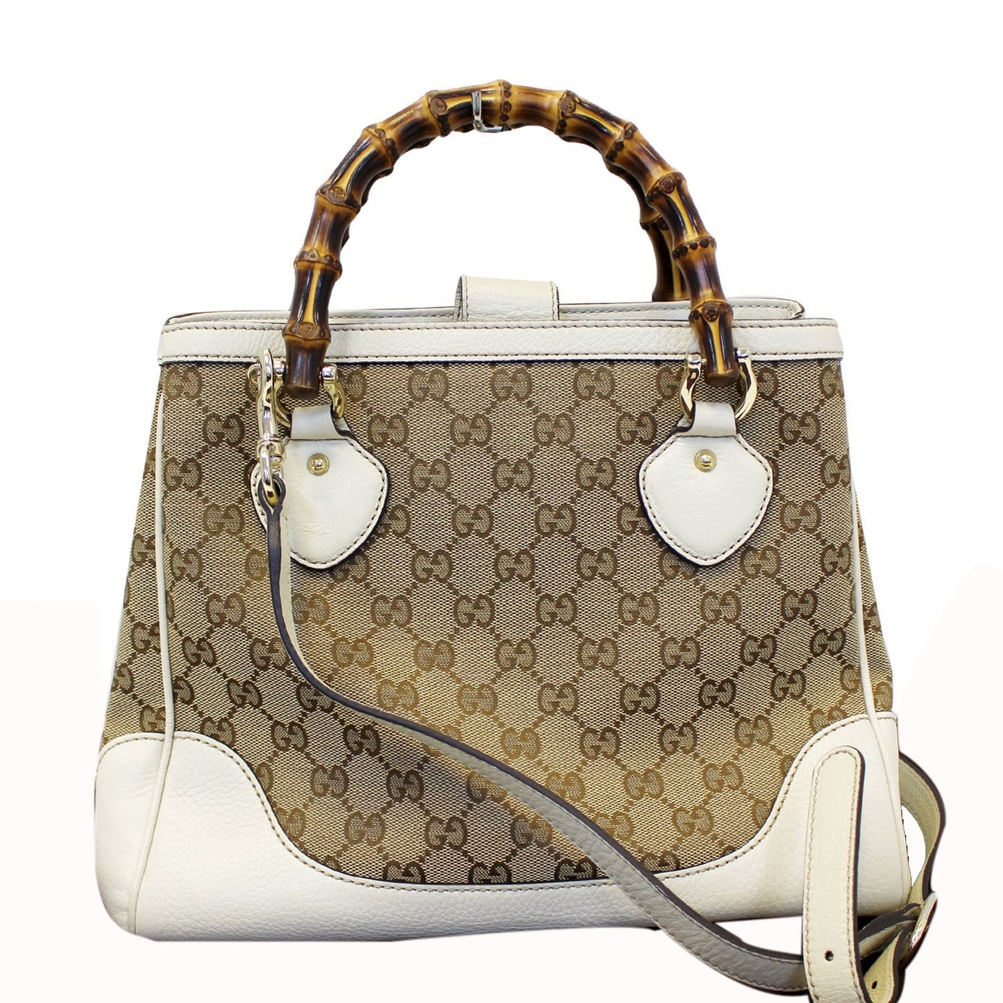 GUCCI Bamboo Diana GG Canvas 2Way Shoulder Handbag