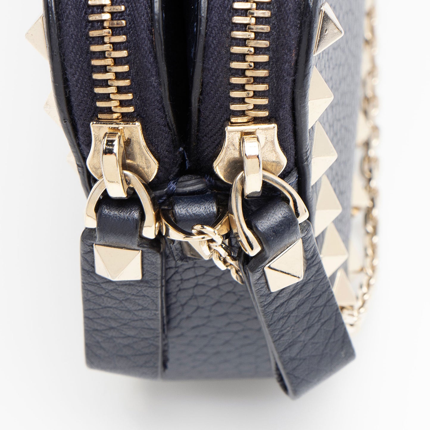 Valentino Calfskin Rockstud Double Zip Crossbody