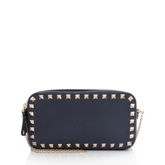 Valentino Calfskin Rockstud Double Zip Crossbody