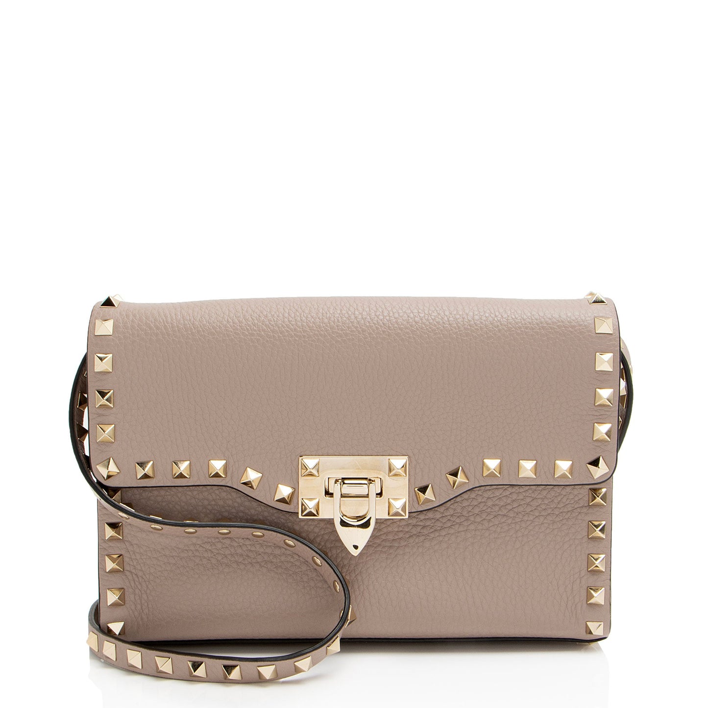 Valentino Grainy Calfskin Rockstud Flap Small Crossbody (SHF-yYGh00)