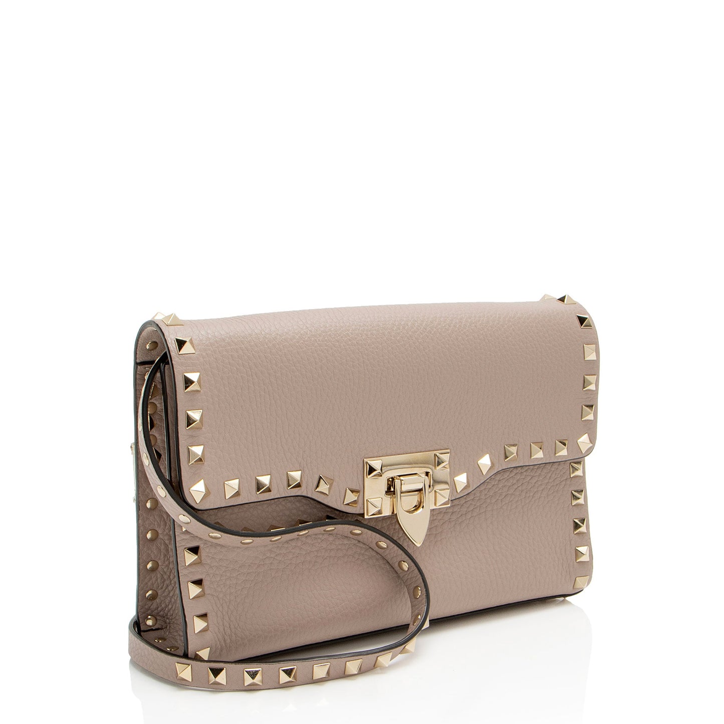 Valentino Grainy Calfskin Rockstud Flap Small Crossbody (SHF-yYGh00)