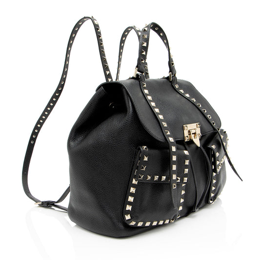 Valentino Leather Rockstud Double Pocket Backpack