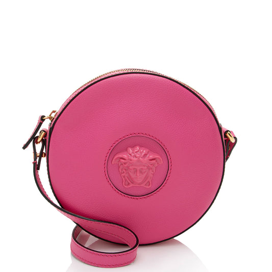 Versace Calfskin Medusa Round Crossbody