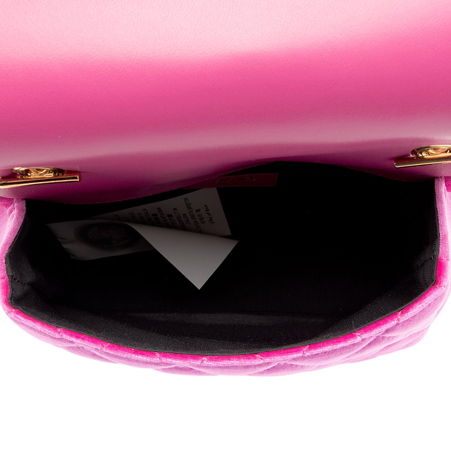 Versace Quilted Velvet Medusa Chain Crossbody