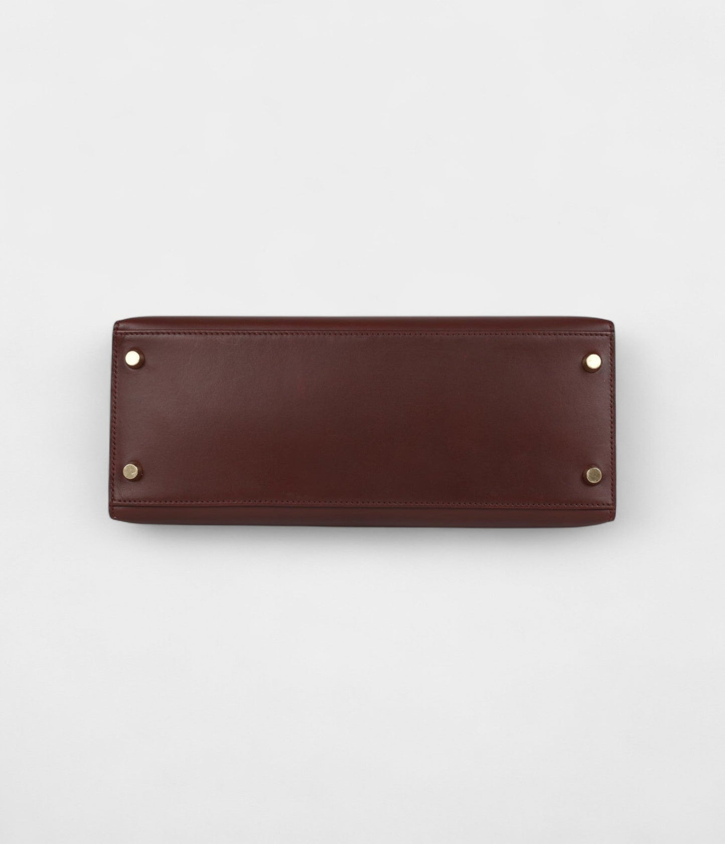 Vintage Hermes Kelly 28 Noisette Box Gold Hardware