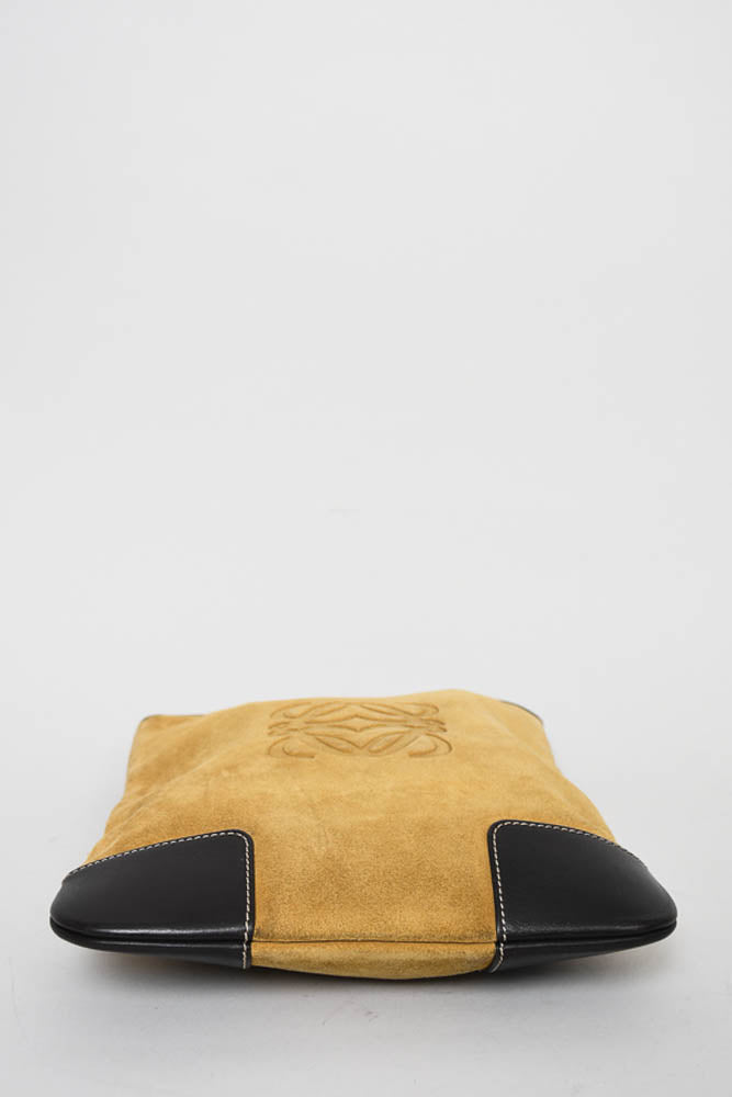 Loewe Tan Suede Satchel Crossbody Bag