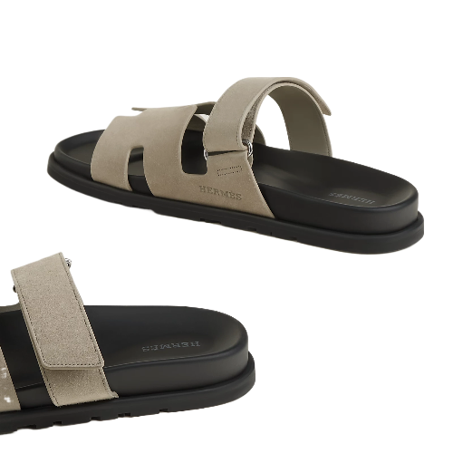 Hermes Chypre Sandal Suede Beige Esquisse