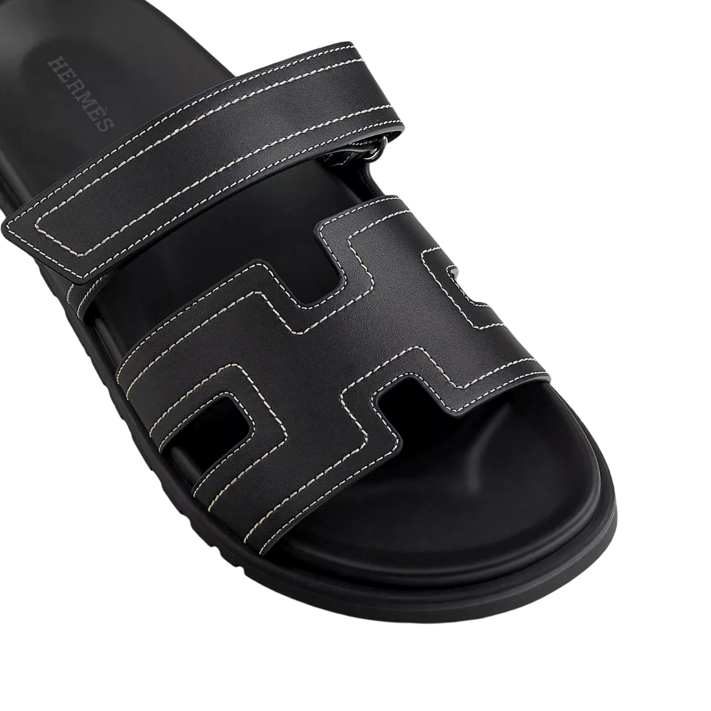Hermes Chypre Sandal Black Sewing