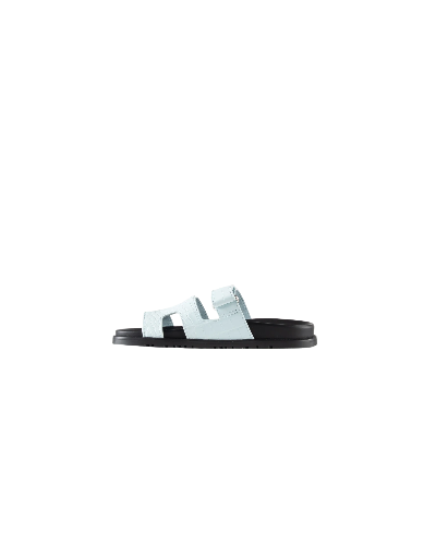 Hermes Chypre Sandal Bleu Brume Crocodile