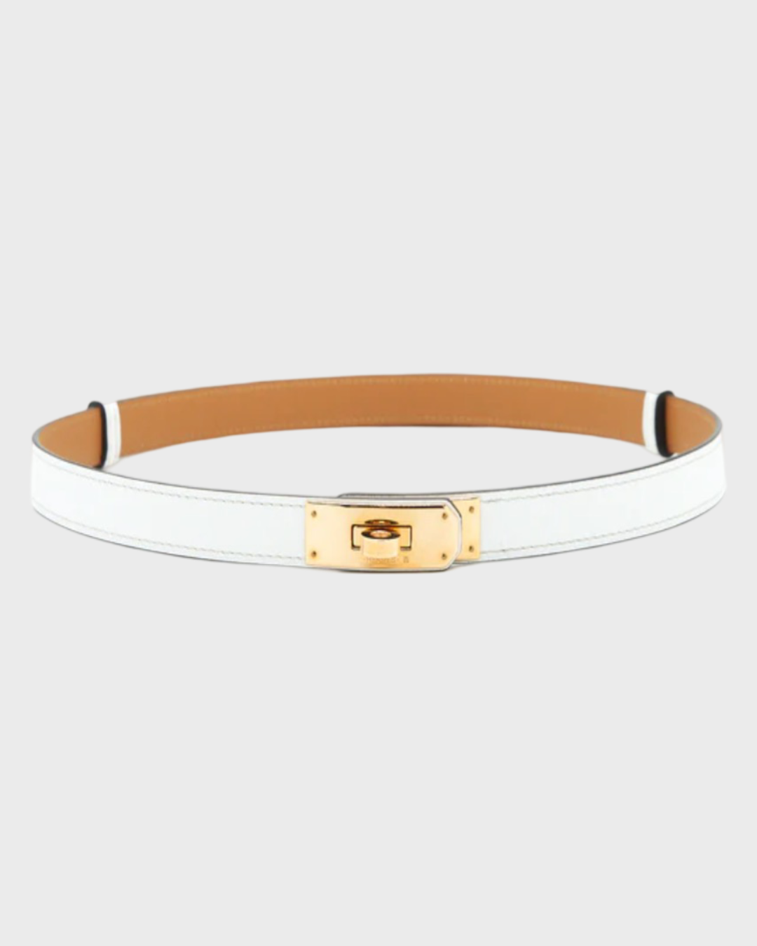 Hermes Kelly Belt 18 White