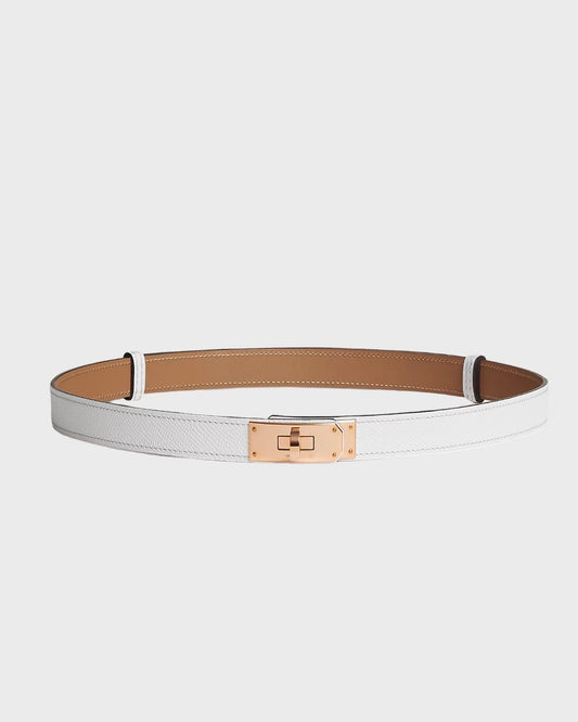 Hermes Kelly Belt 18  Blanc