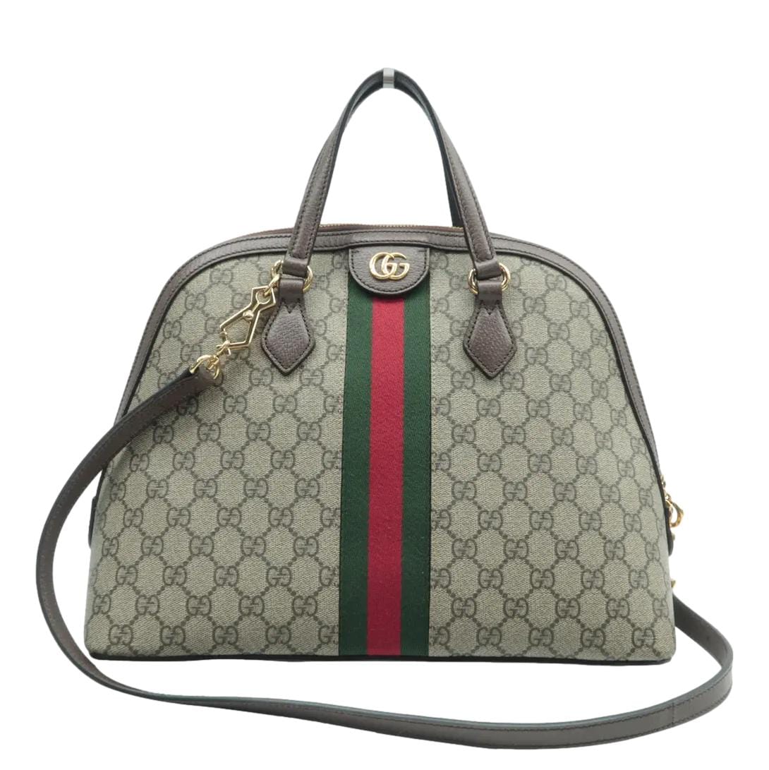 GUCCI Ophidia GG Canvas Medium Top Handle Shoulder Bag Beige 524533