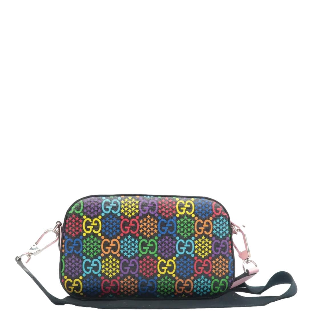 GUCCI Psychedelic GG Supreme Canvas Shoulder Bag Black 574886