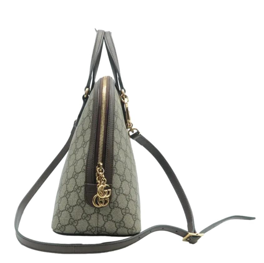 GUCCI Ophidia GG Canvas Medium Top Handle Shoulder Bag Beige 524533