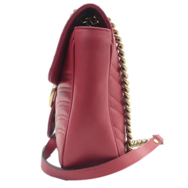 GUCCI GG Marmont Medium Matelasse Shoulder Bag Red 443496