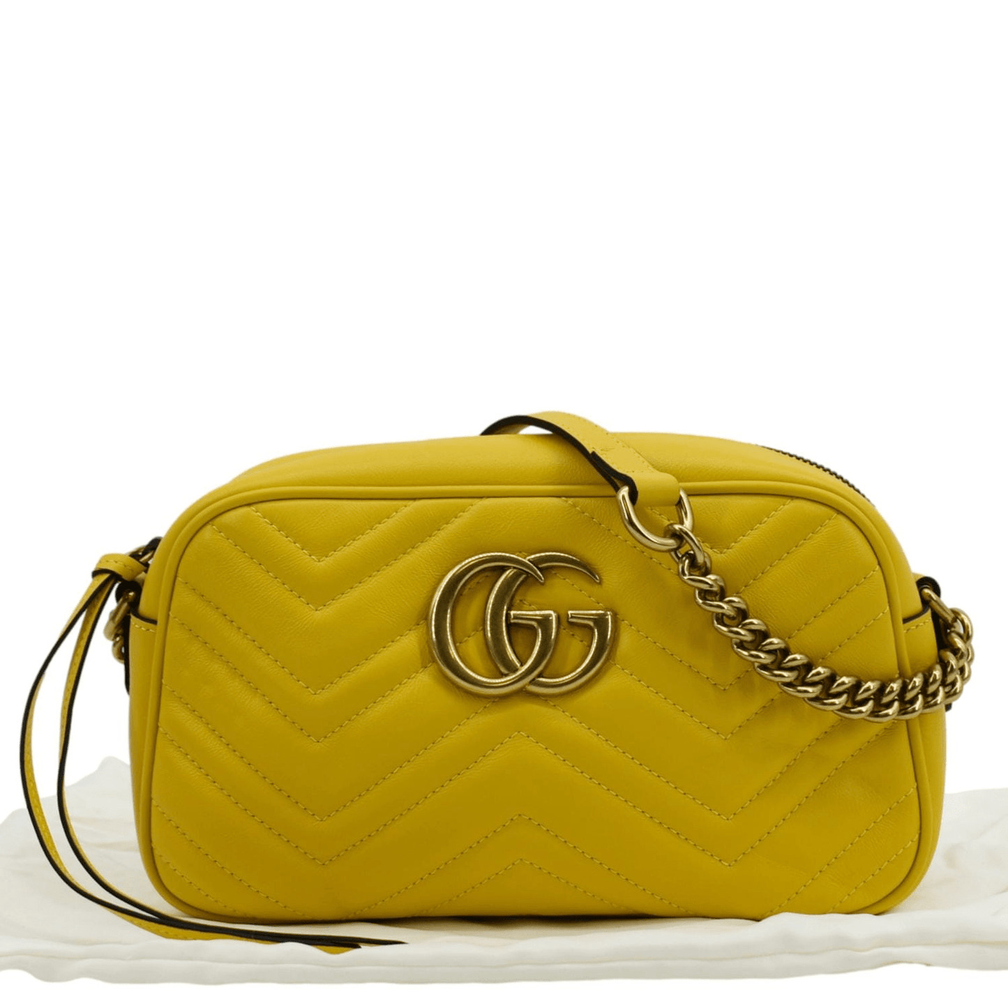 GUCCI GG Marmont Small Matelasse Leather Crossbody Bag Yellow 447632