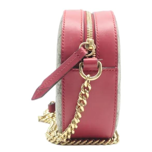 GUCCI Kingsnake Heart Mini GG Supreme Chain Crossbody Bag Red 409535