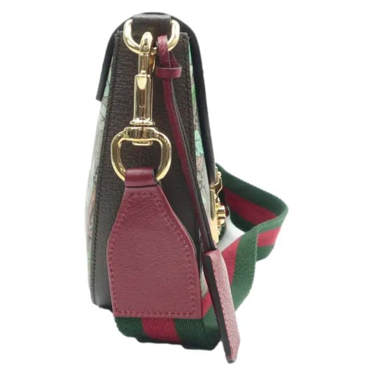 GUCCI Padlock Tian Print GG Supreme Canvas Shoulder Bag Navy Blue 453189