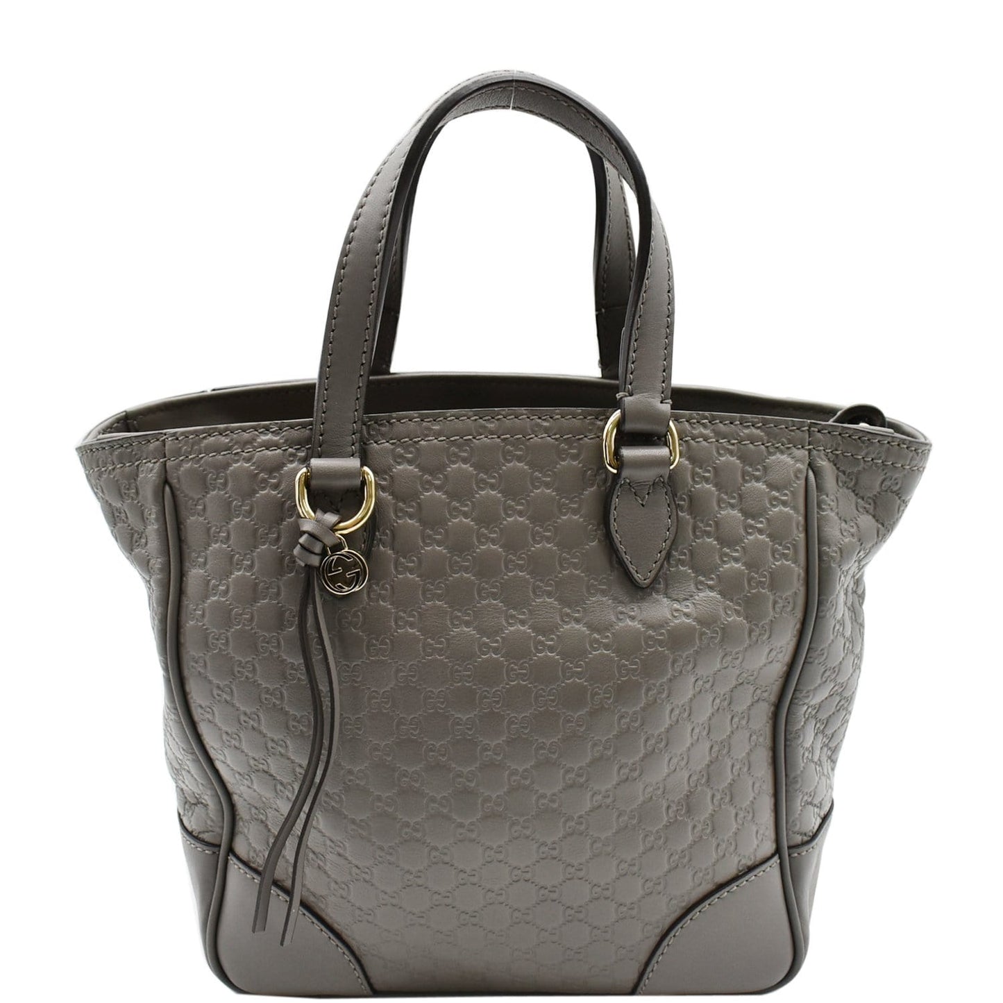 GUCCI Small Bree GG Guccissima Leather Tote Crossbody Bag Grey 449241
