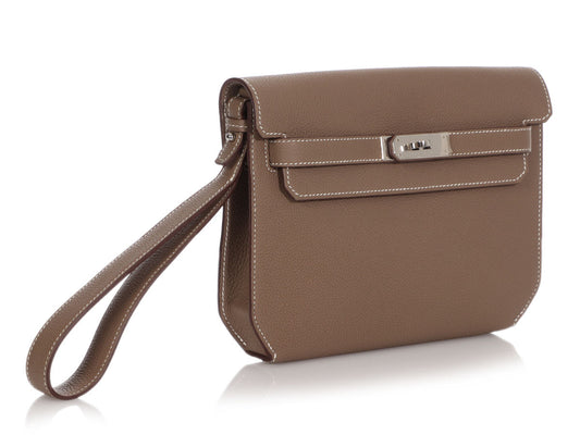 Hermes Kelly Depeches Pouch 25 “Etoupe” - Togo