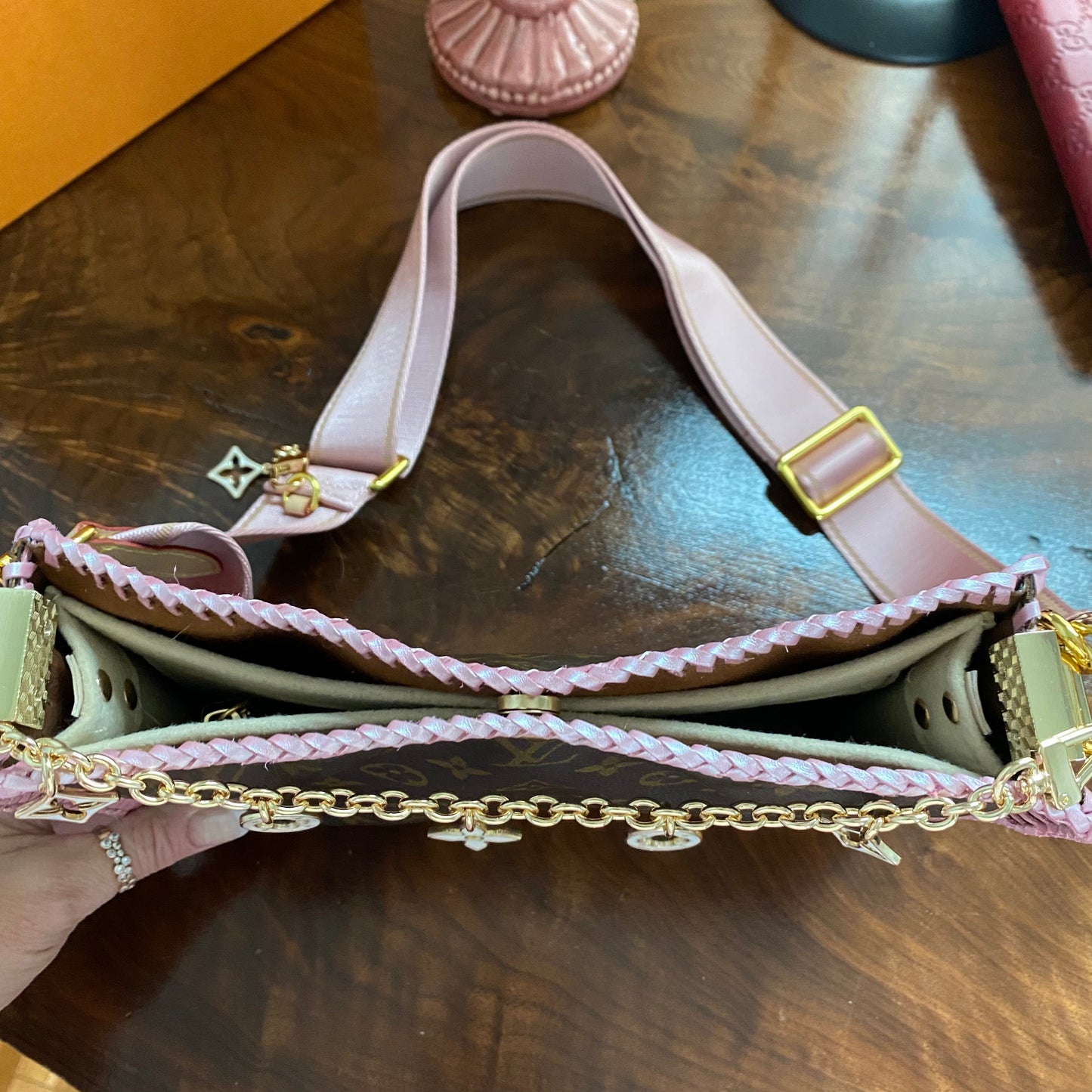 The Swan Crossbody -Orvis bags Monogram in Blush Pink