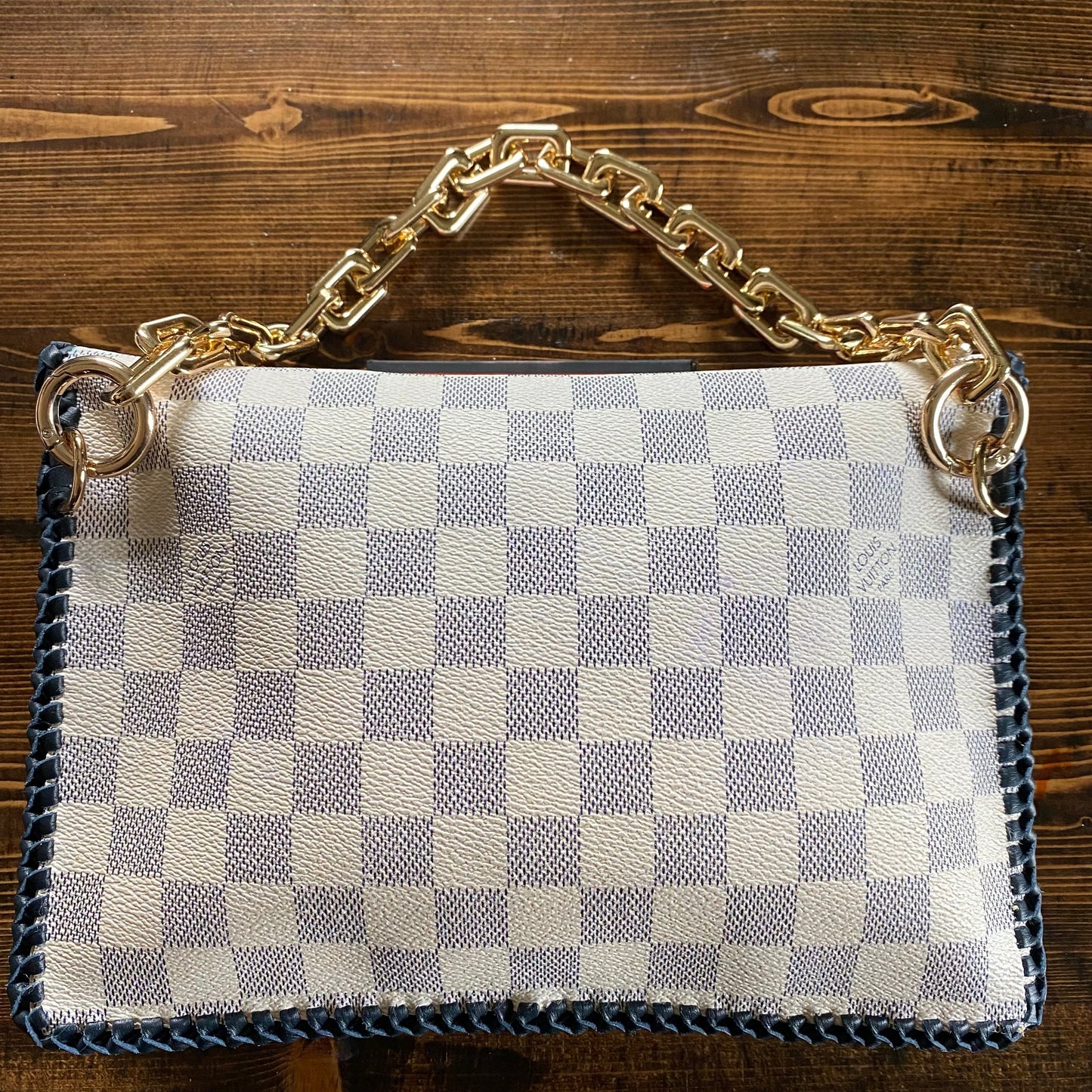 The Robin - Damier and BlueOrvis bags Crossbody Bag with Shorty Chain