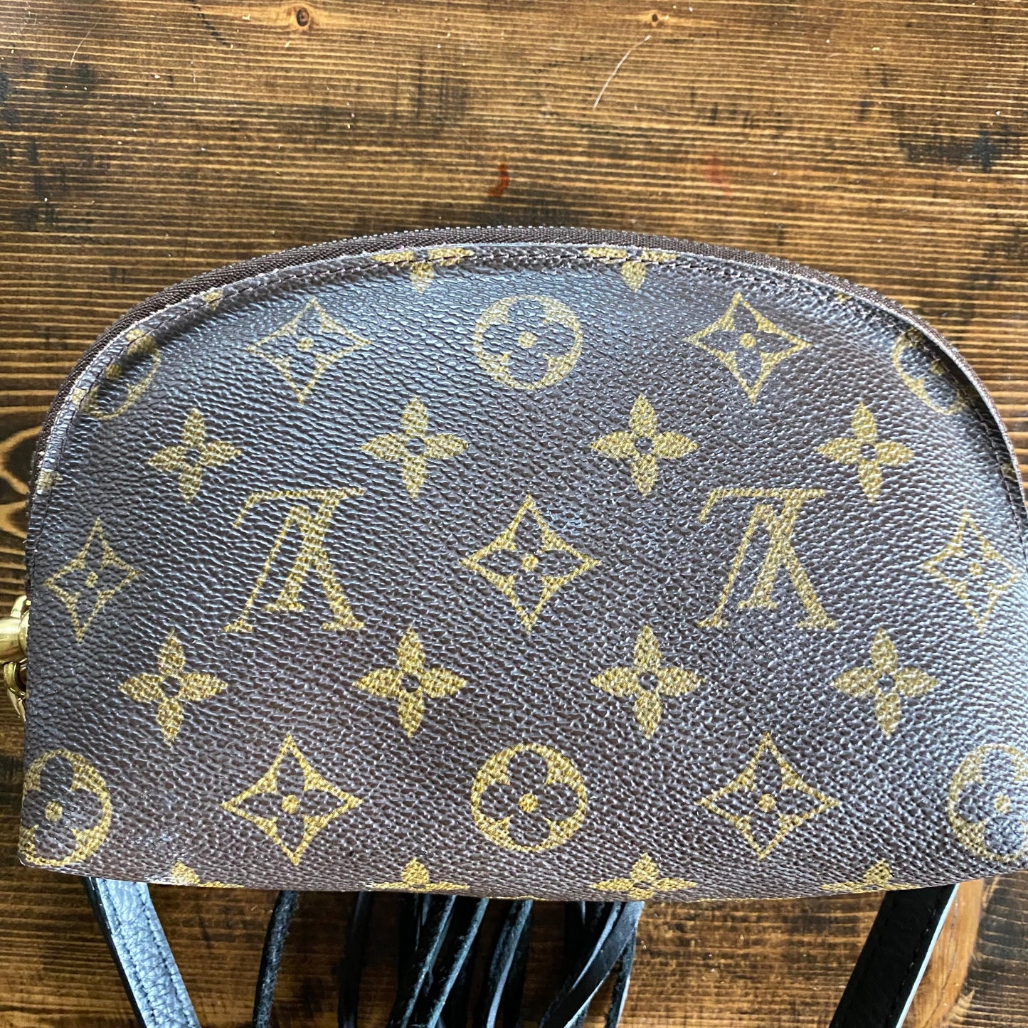 The Junco -Orvis bags Monogram in Black with Turquoise Crossbody Bag