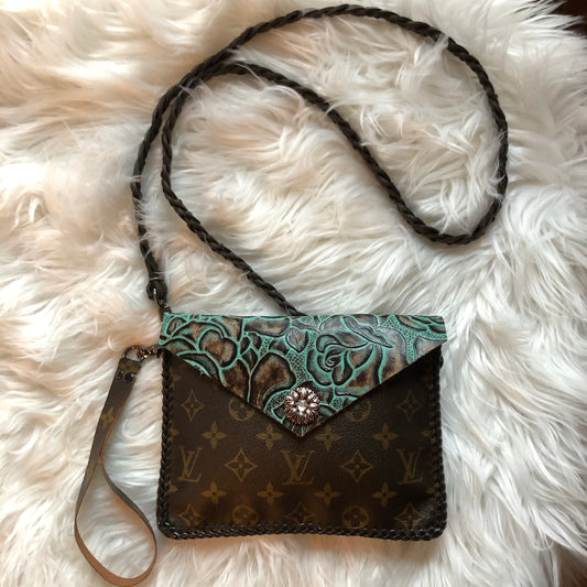 The Falcon - TurquoiseOrvis bags Monogram Wristlet/Crossbody/Clutch
