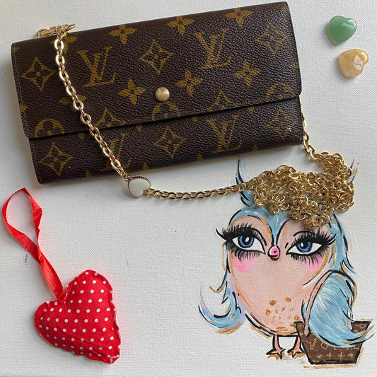 The Junco Wallet Crossbody -Orvis bags Monogram with Heart Chain