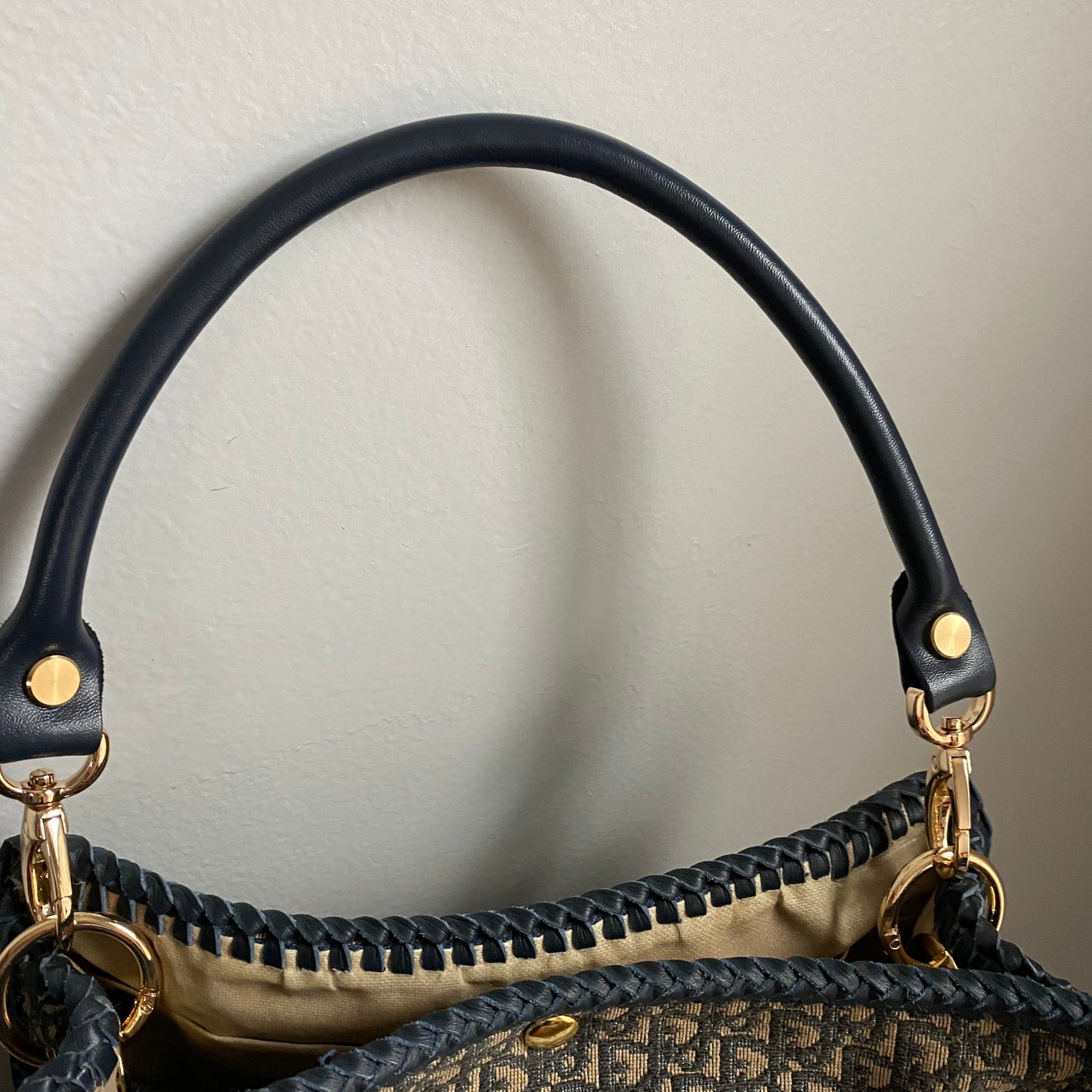 The Swan Crossbody/Tote -Orvis bags Dior Trotter Canvas in Navy (TWO straps!)