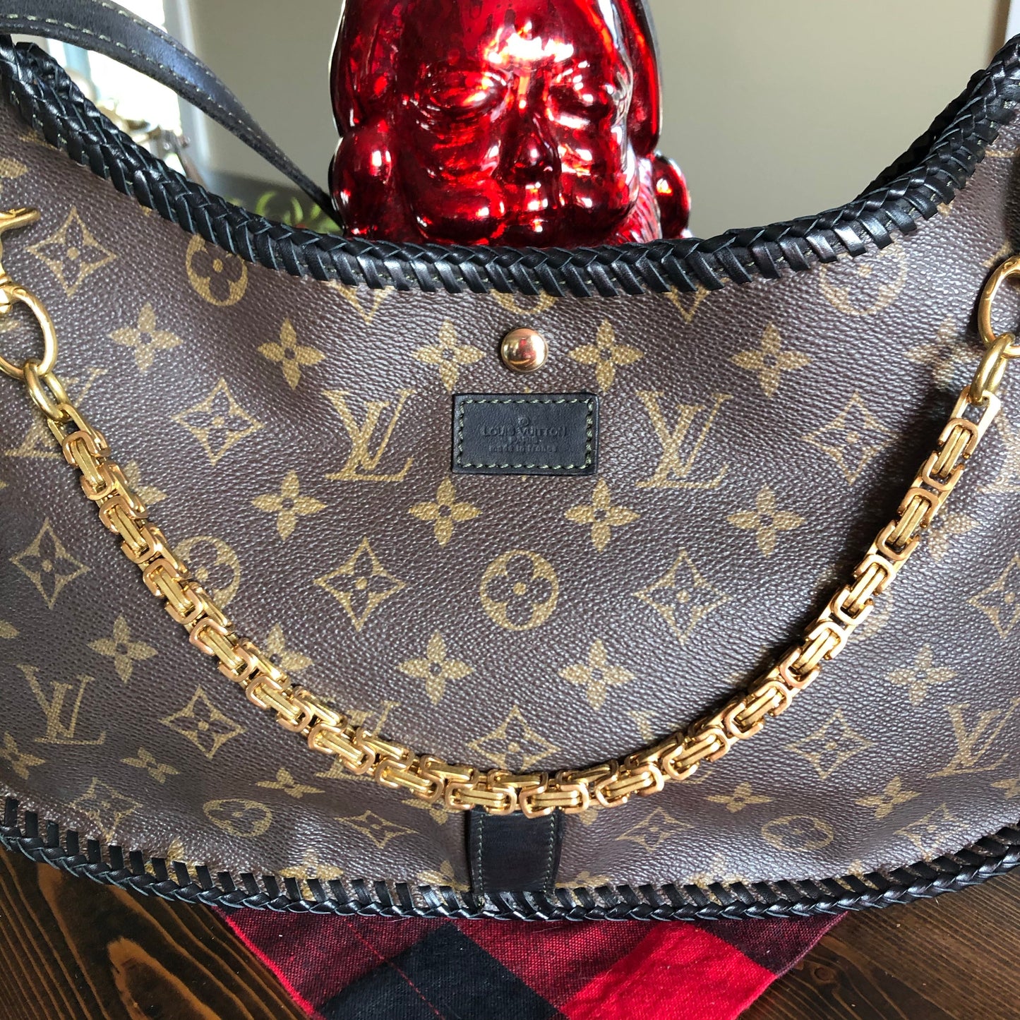 The Peacock -Orvis bags Monogram Black Hobo Crossbody