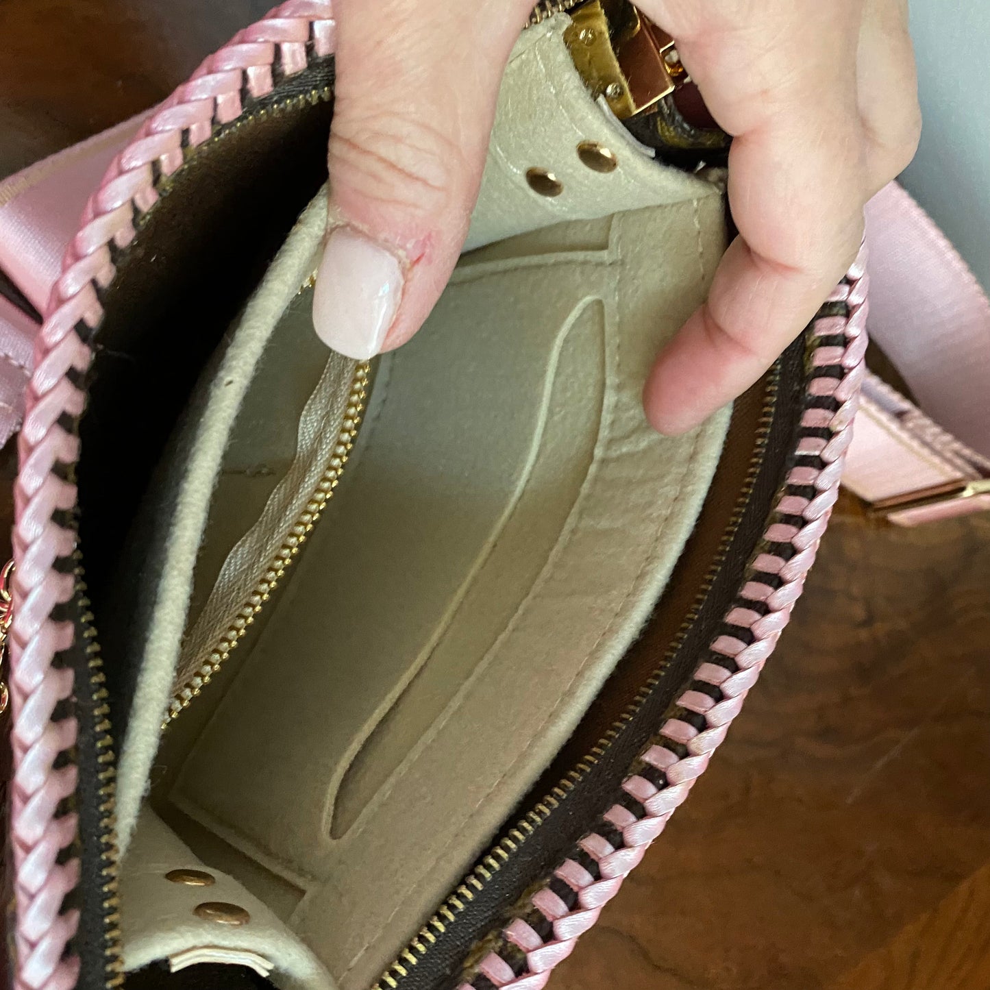 The Cygnet Crossbody -Orvis bags Monogram in Blush Pink