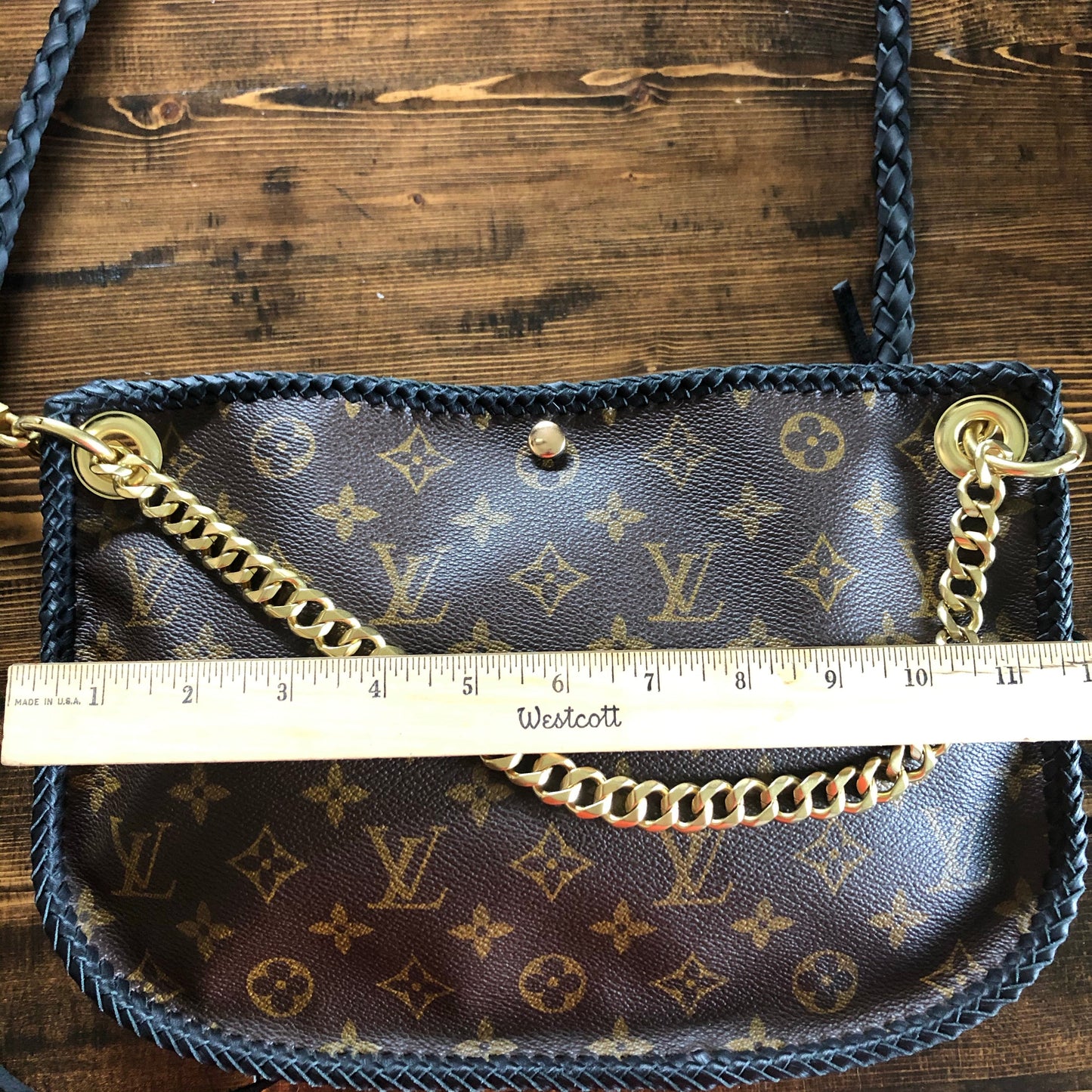 The Peacock -Orvis bags Monogram Hobo Crossbody in Black - Brass Hardware