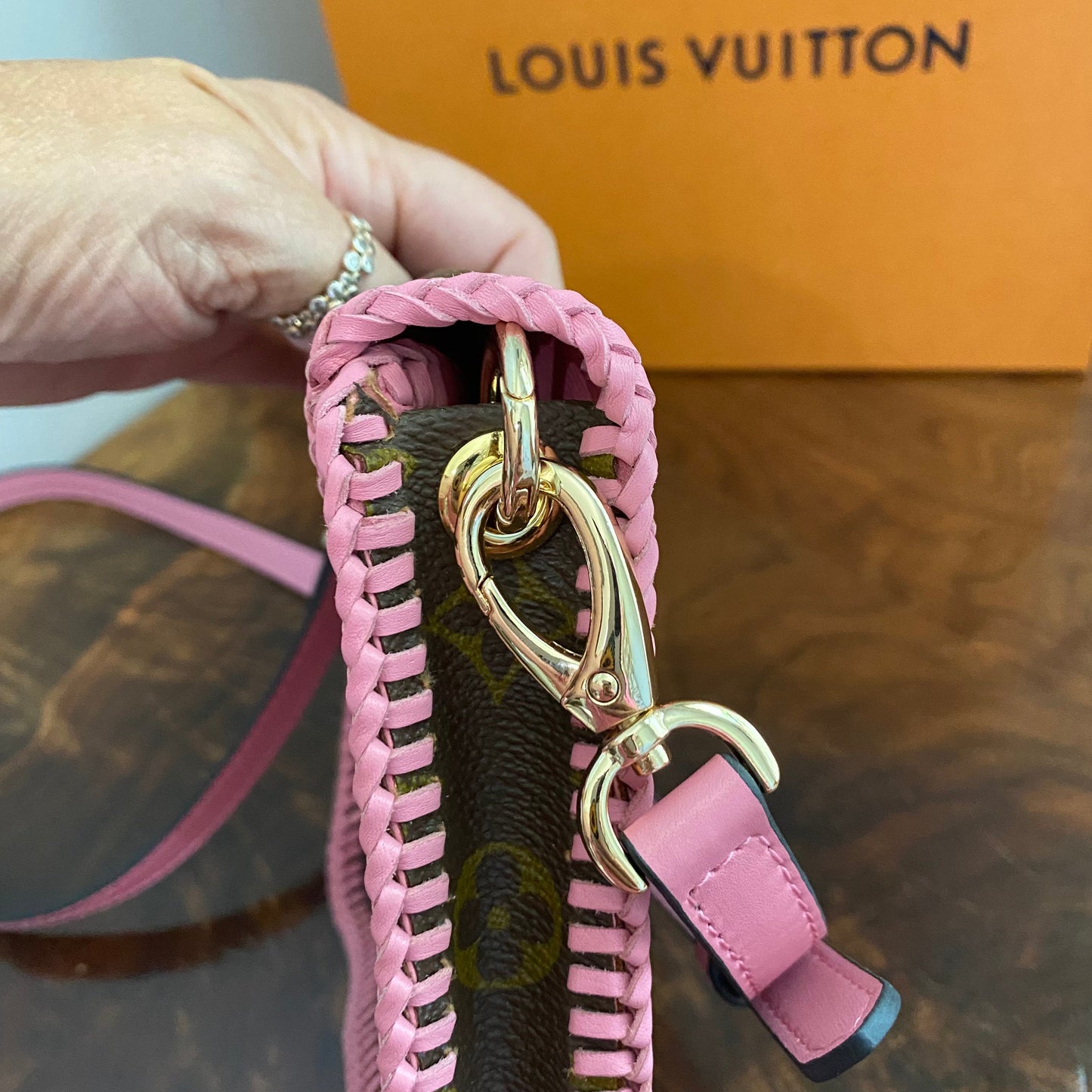 The Falcon with Sides - Monogram Crossbody in Pink