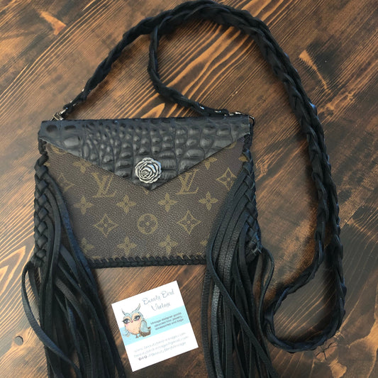 The Fringed Wren - BlackOrvis bags Wristlet/Crossbody/Clutch Bag in Monogram