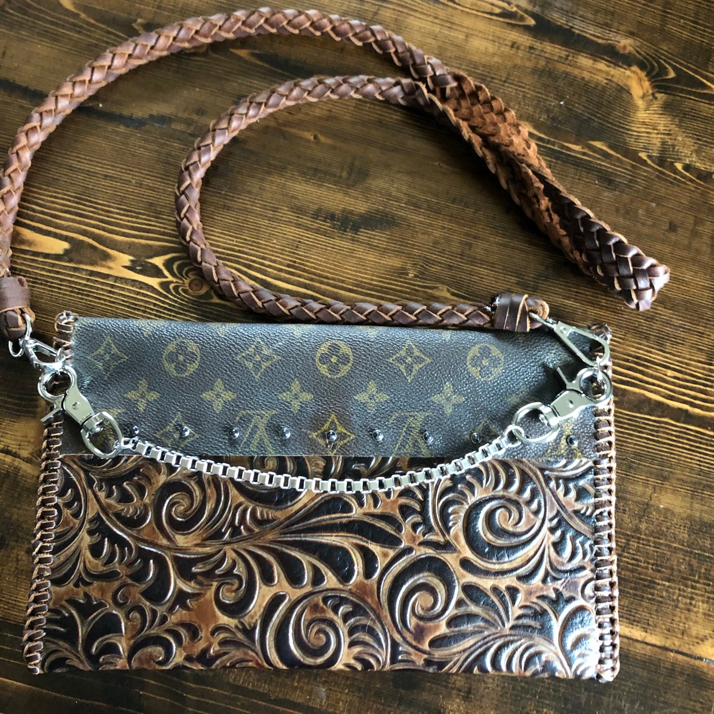 The Eagle - Monogram with Brown/Black SwirlOrvis bags Crossbody/Clutch Bag