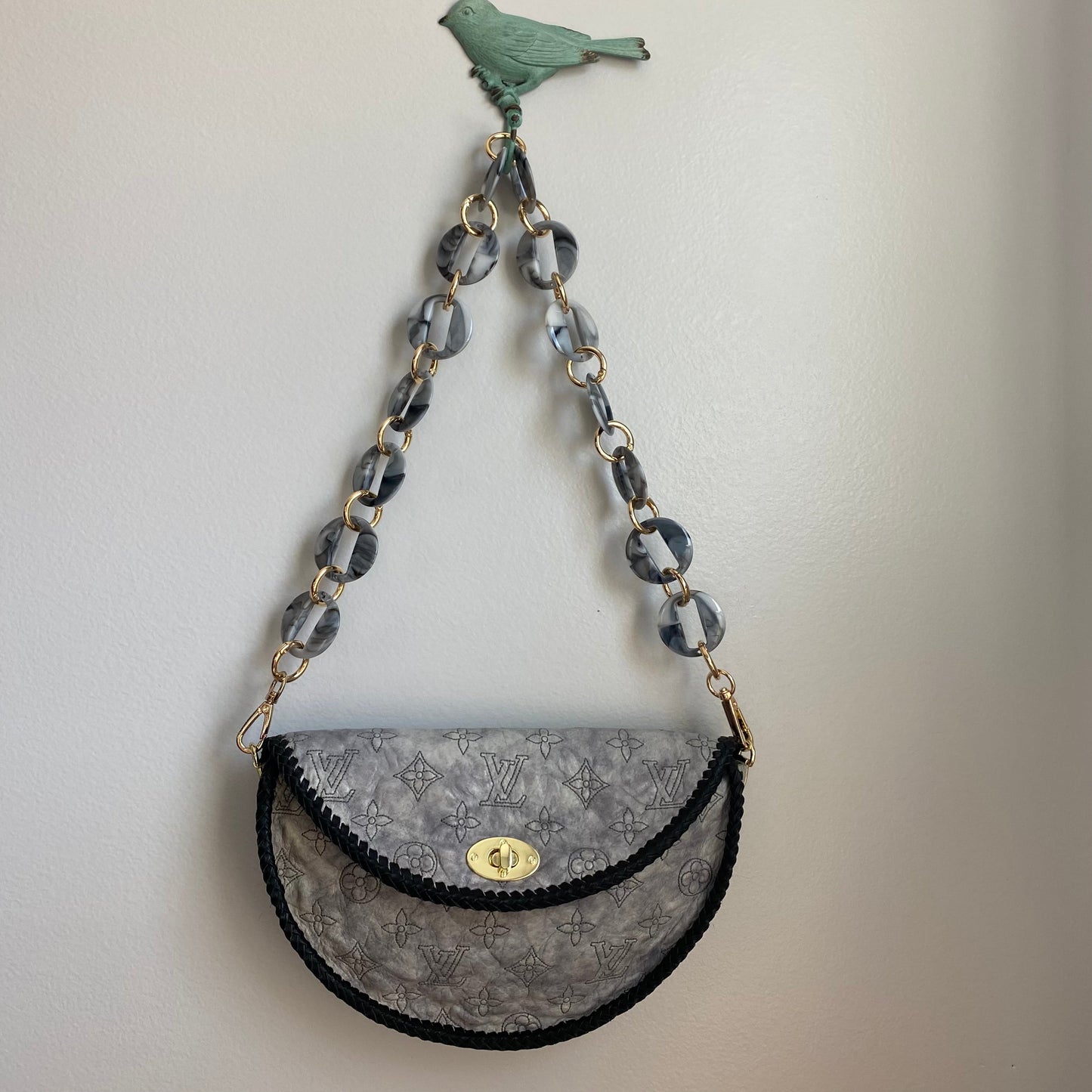 The Dove -Orvis bags Embroidered Monogram Lambskin Crossbody/Shoulder Bag